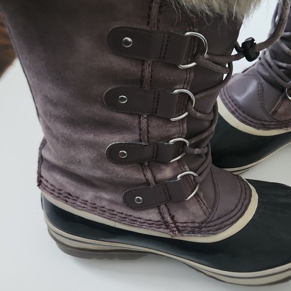 *SOLD* SOREL | Joan of Arctic winter boots suede leather purple girls sz 4 - Picture 8 of 9